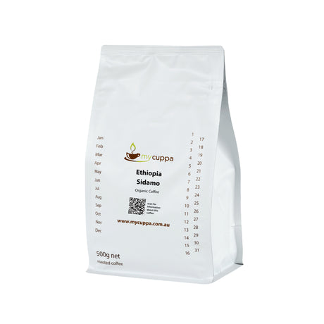 500g bag Ethiopia Organic single origin mycuppa coffee