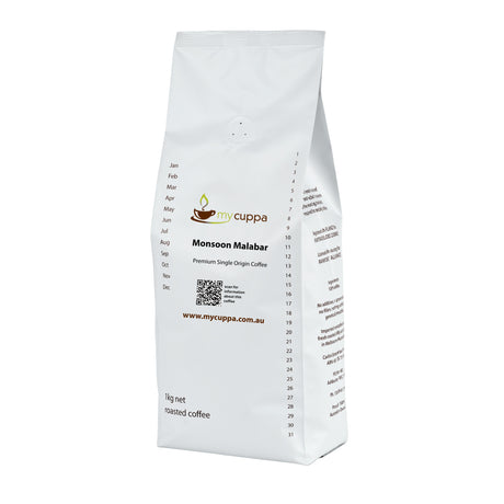 1kg pack Monsoon Malabar single origin arabica coffee