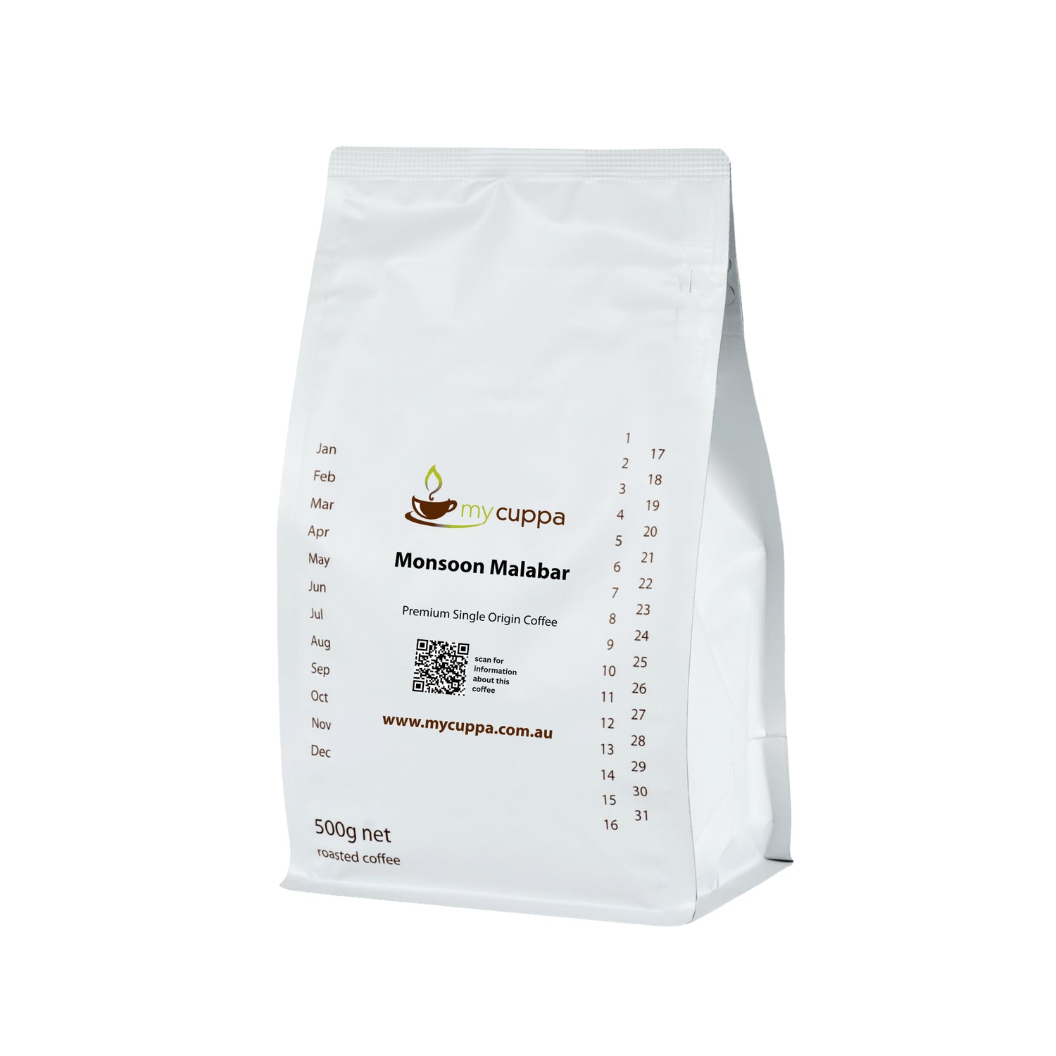 500g pack Monsoon Malabar single origin arabica coffee