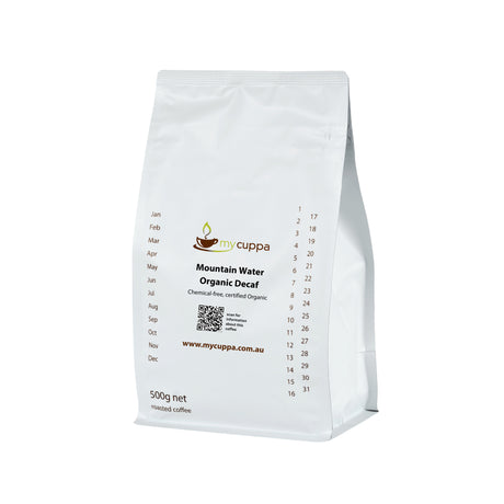 mycuppa 500g pack of Mountain Water Organic Certified Decaf coffee