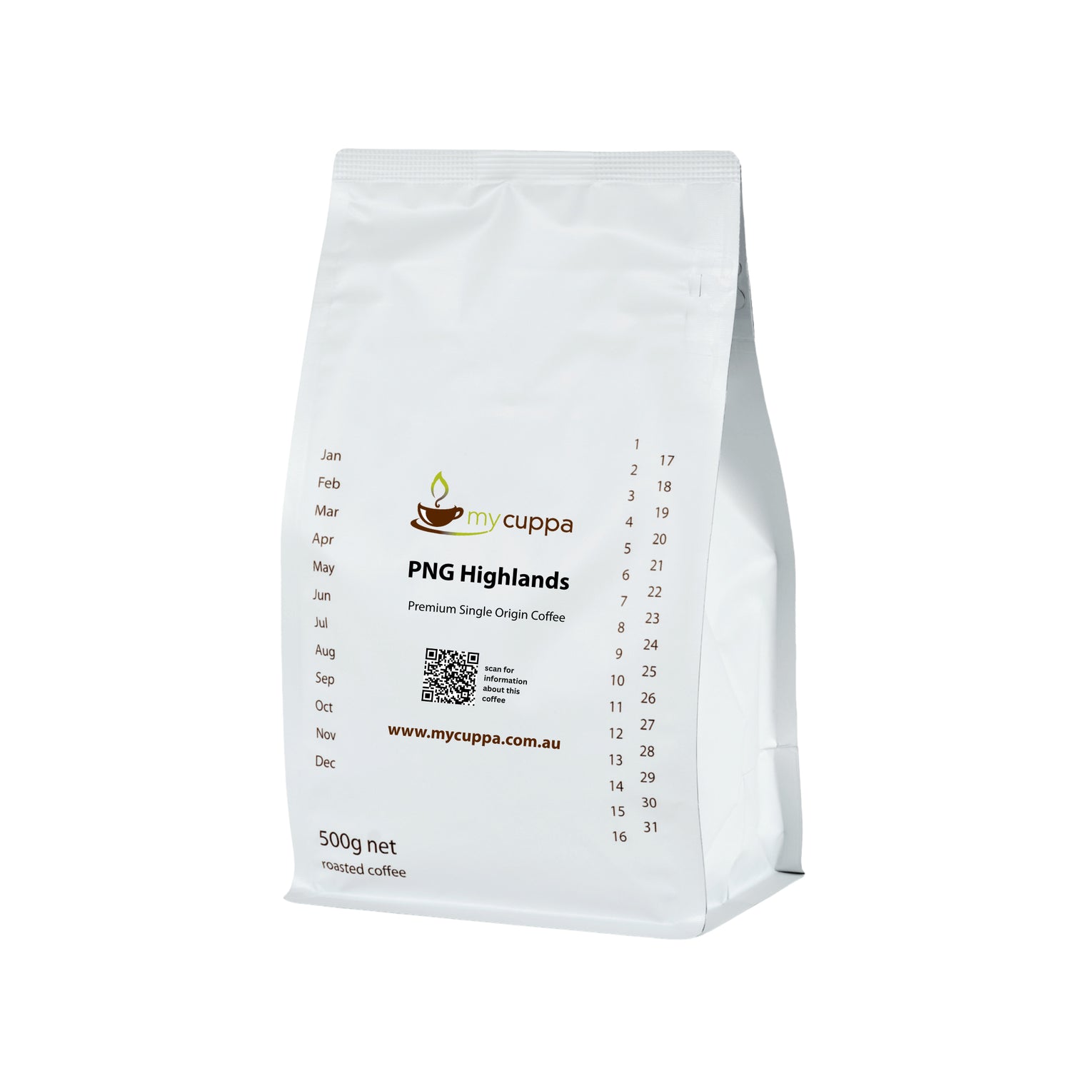 mycuppa 500g bag of Papua New Guinea Highlands coffee