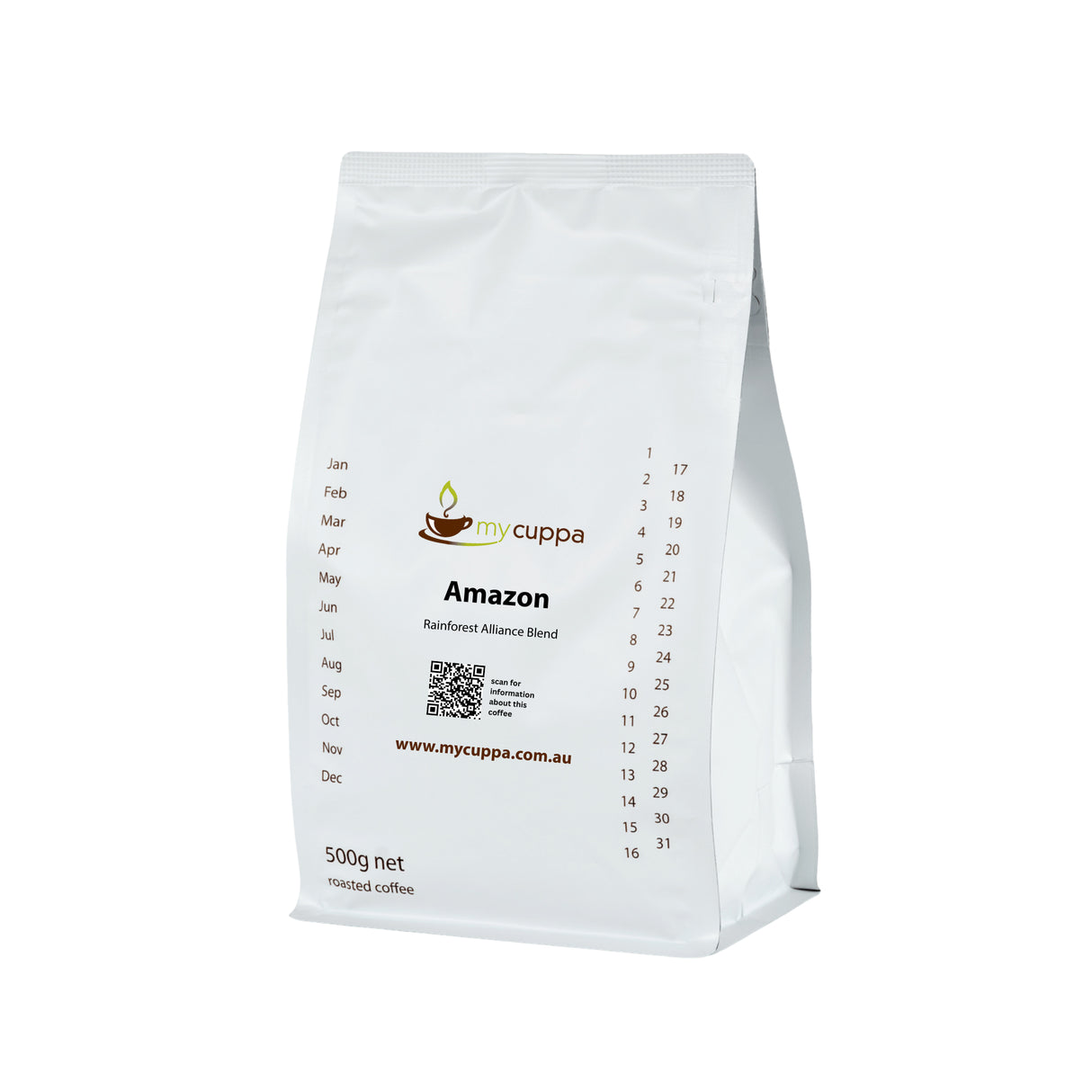 500g pack mycuppa Amazon Rainforest Alliance certified coffee