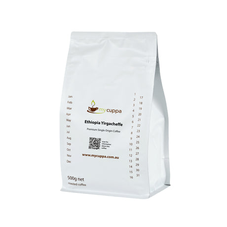 mycuppa 500g bag of premium quality Ethiopia Yirgacheffe fresh roasted single origin coffee