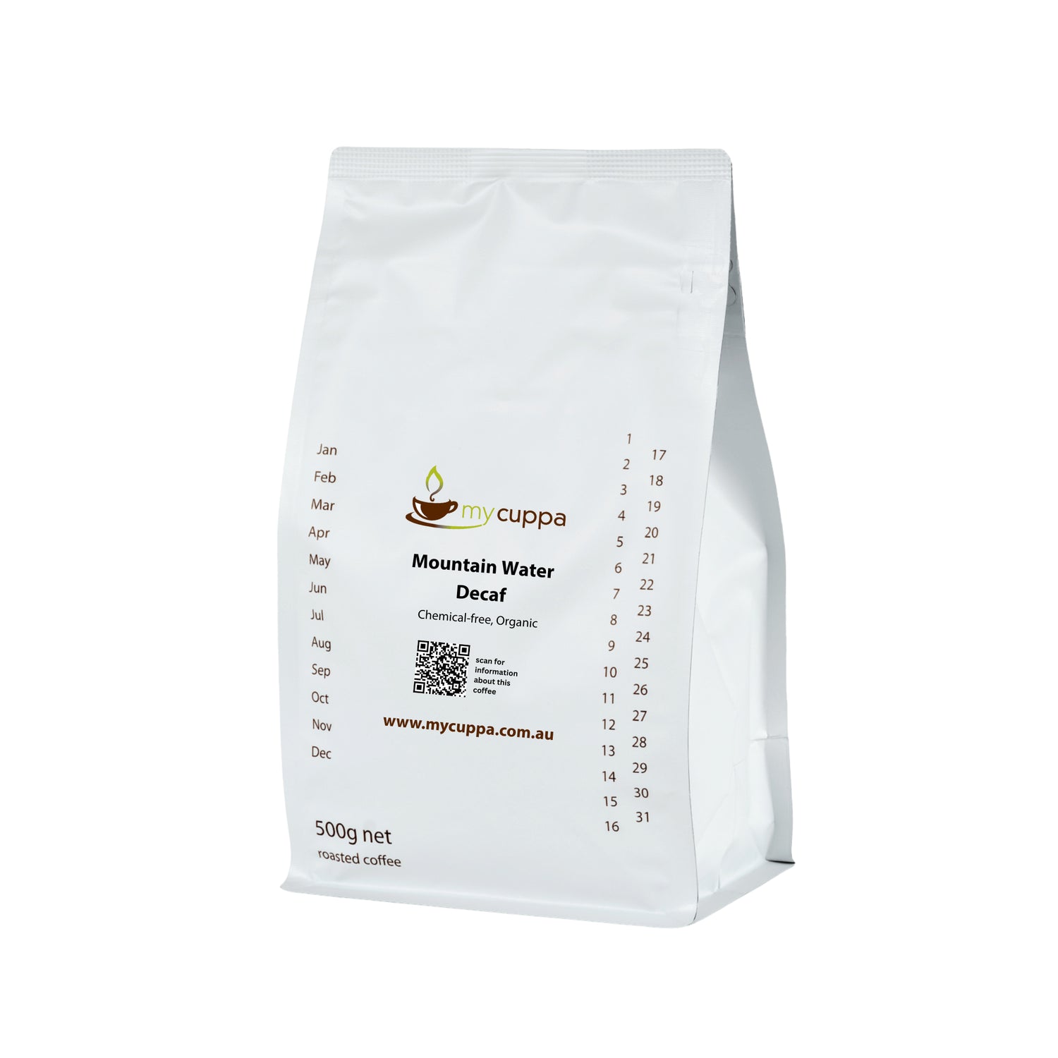 mycuppa 500g pack of Mountain Water Organic Decaf coffee