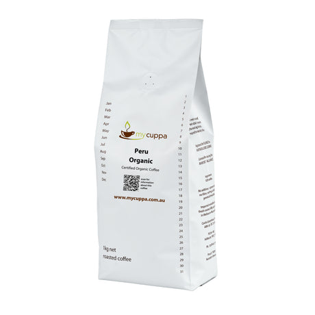 1kg pack of mycuppa Peru Organic coffee