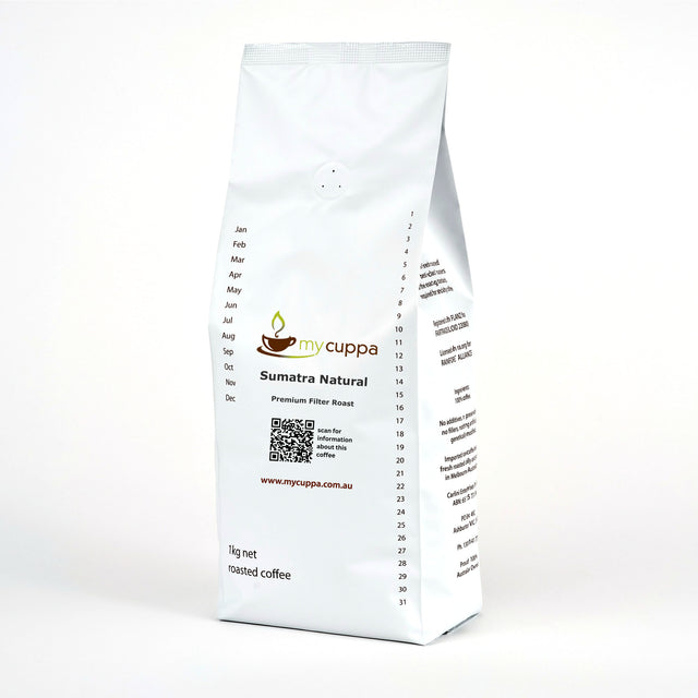 myCuppa Sumatra Filter Roast 1kg coffee bag 