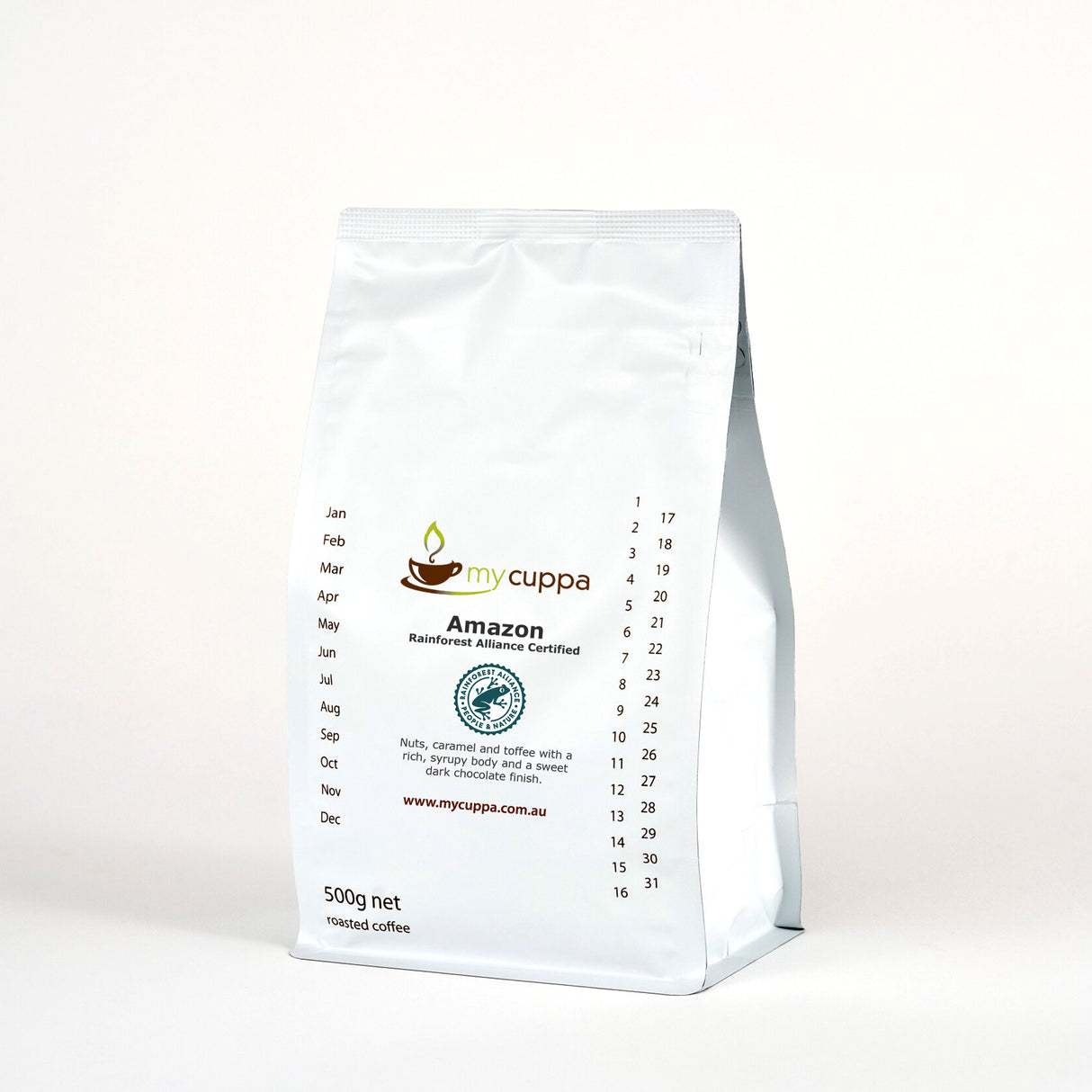 500g pack mycuppa Amazon Rainforest Alliance certified coffee