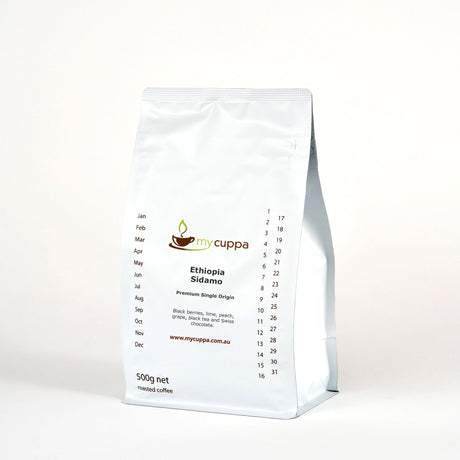 mycuppa Ethiopia Sidamo 500g pack of fresh roasted single origin coffee