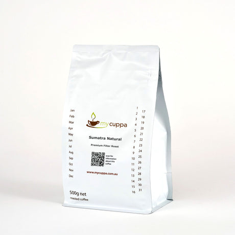 myCuppa 500g Sumatra Filter Roast 
coffee bag